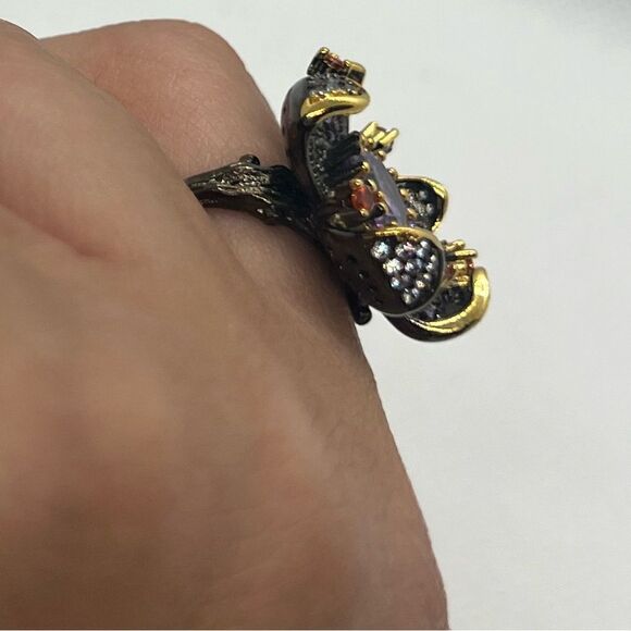 925 Sterling Silver Floral Blossom With Amethyst inspired crystal accent - Picture 15 of 16